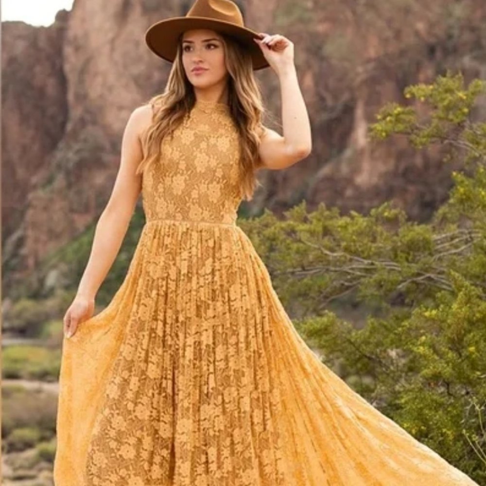 Joyfolie Women's Cecile Dress in Honey NWT Large